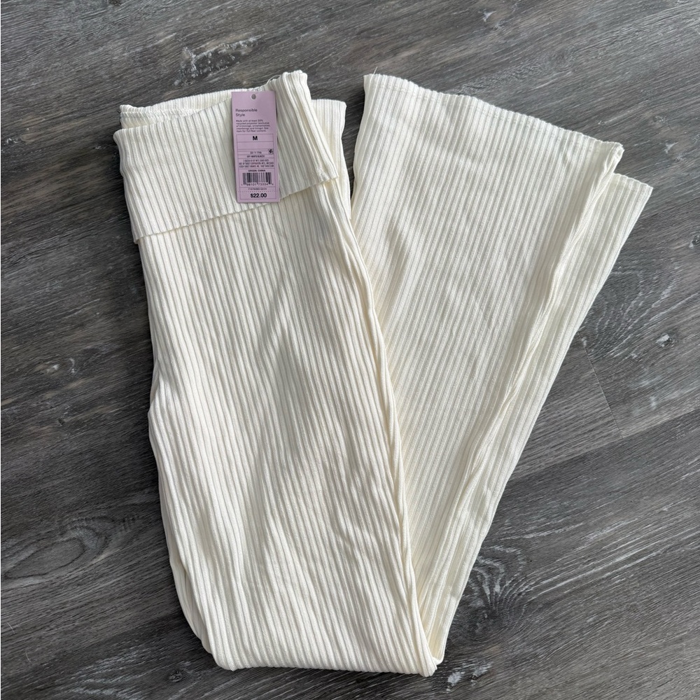 NWT Wild Fable Cream Ribbed Leggings
